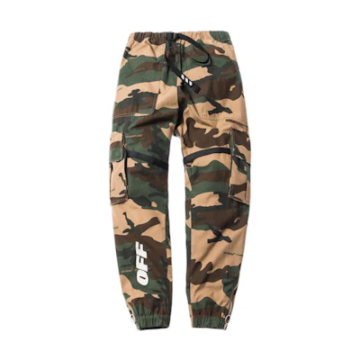 Off-White Camo Parachute Cargo Pants Green