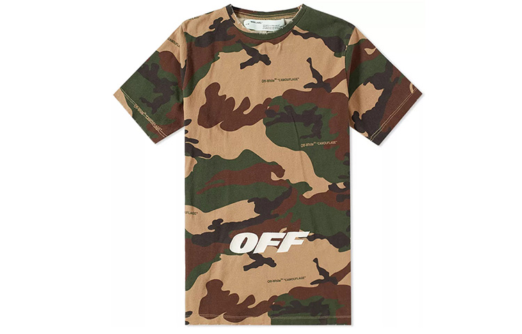 OFF-WHITE Camo T-Shirt with Embroidered Lettering Unisex OMAA038E181850219901 圖 2