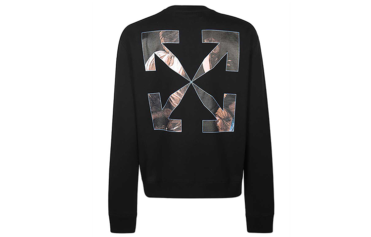 OFF-WHITE Caravaggio Angel Printed Pullover Sweatshirt Black Men OMBA025E20FLE0051010