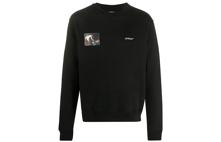 Lookbook OFF-WHITE Caravaggio 天使印花黑色長袖衛衣 男款 OMBA025E20FLE0051010