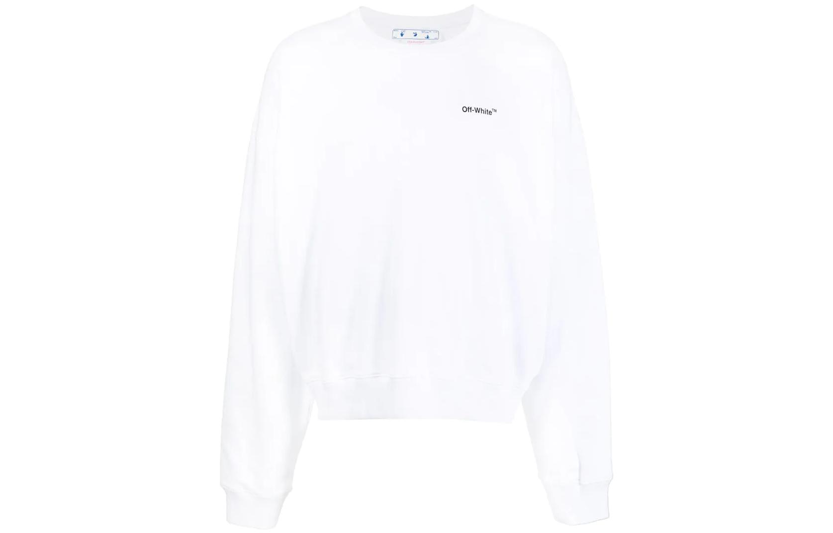 Buy OFF-WHITE Caravaggio Arrow Print Crewneck Sweatshirt White OMBA058C99FLE00201100110