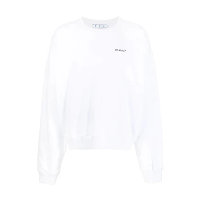 OFF-WHITE Caravaggio Arrow Print Crewneck Sweatshirt White OMBA058C99FLE00201100110