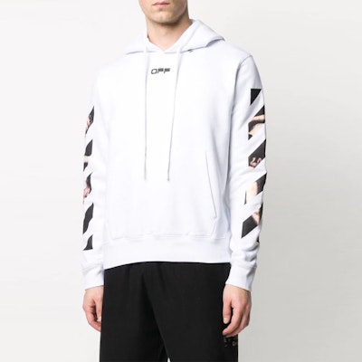 Off-White Caravaggio Arrows Hoodie White/Multicolor Lookbook Off-White Caravaggio Arrows Hoodie White/Multicolor