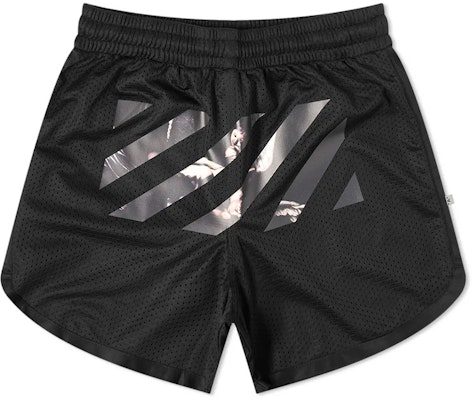 Off-White Caravaggio Arrows Mesh Shorts Black/Multicolor Buy Off-White Caravaggio Arrows Mesh Shorts Black/Multicolor