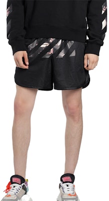 Off-White Caravaggio Arrows Mesh Shorts Black/Multicolor Lookbook Off-White Caravaggio Arrows Mesh Shorts Black/Multicolor
