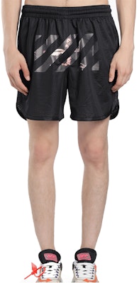 Off-White Caravaggio Arrows Mesh Shorts Black/Multicolor Shop Off-White Caravaggio Arrows Mesh Shorts Black/Multicolor