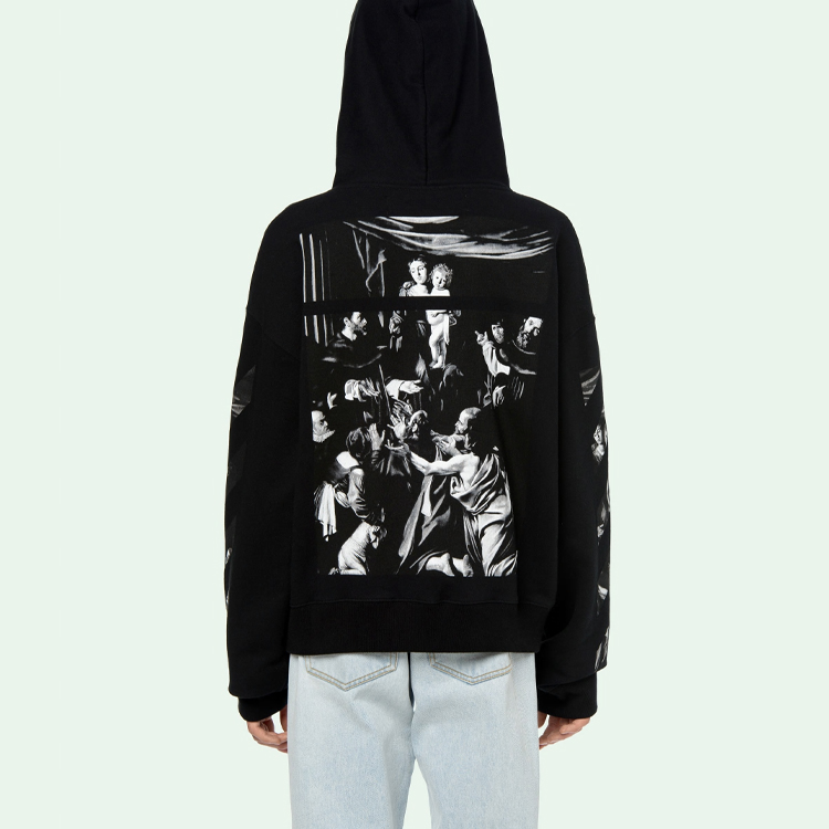 OFF-WHITE Caravaggio Back Print Hoodie Black () OMBB037S20E300051088 圖 4