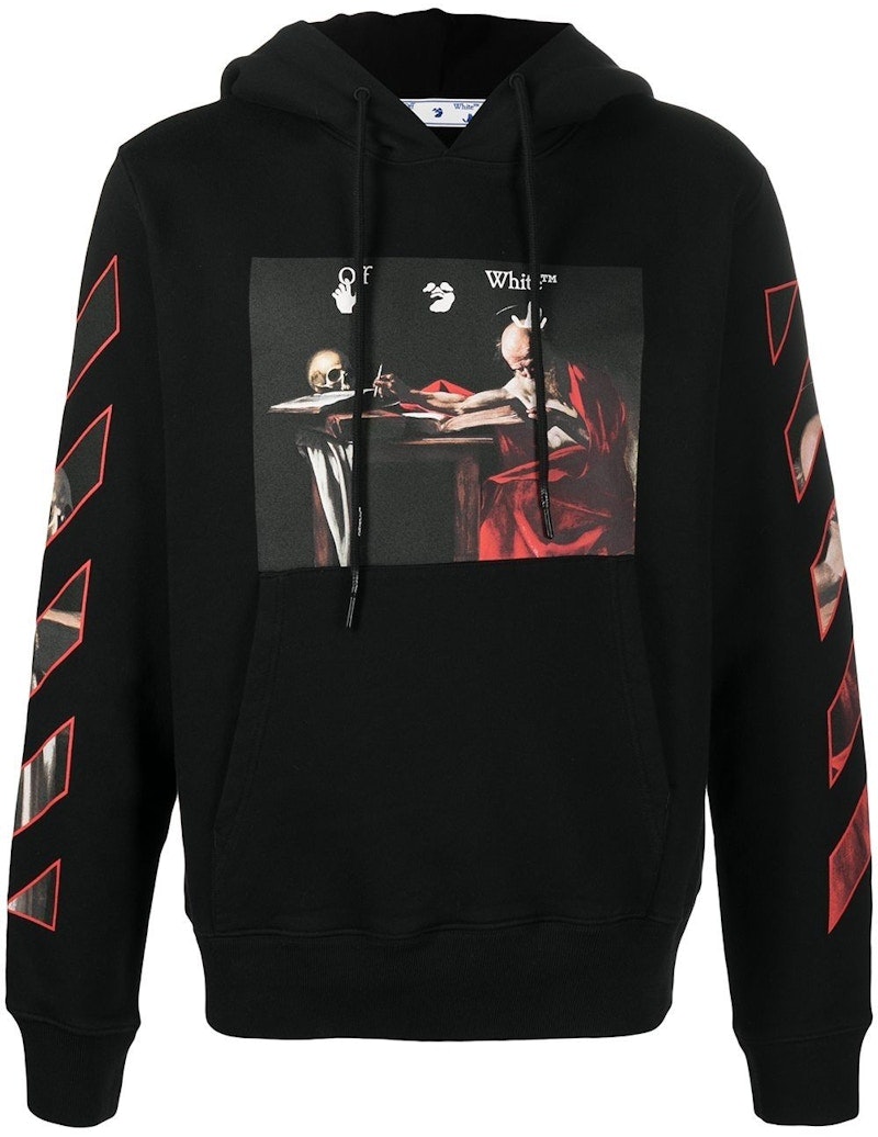 off-white-caravaggio-diag-sleeve-hoodie-black-red