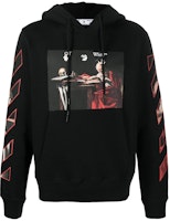 OFF-WHITE Caravaggio Diag Sleeve Hoodie Black/Red OFF-WHITE Caravaggio Diag Sleeve Hoodie Black/Red