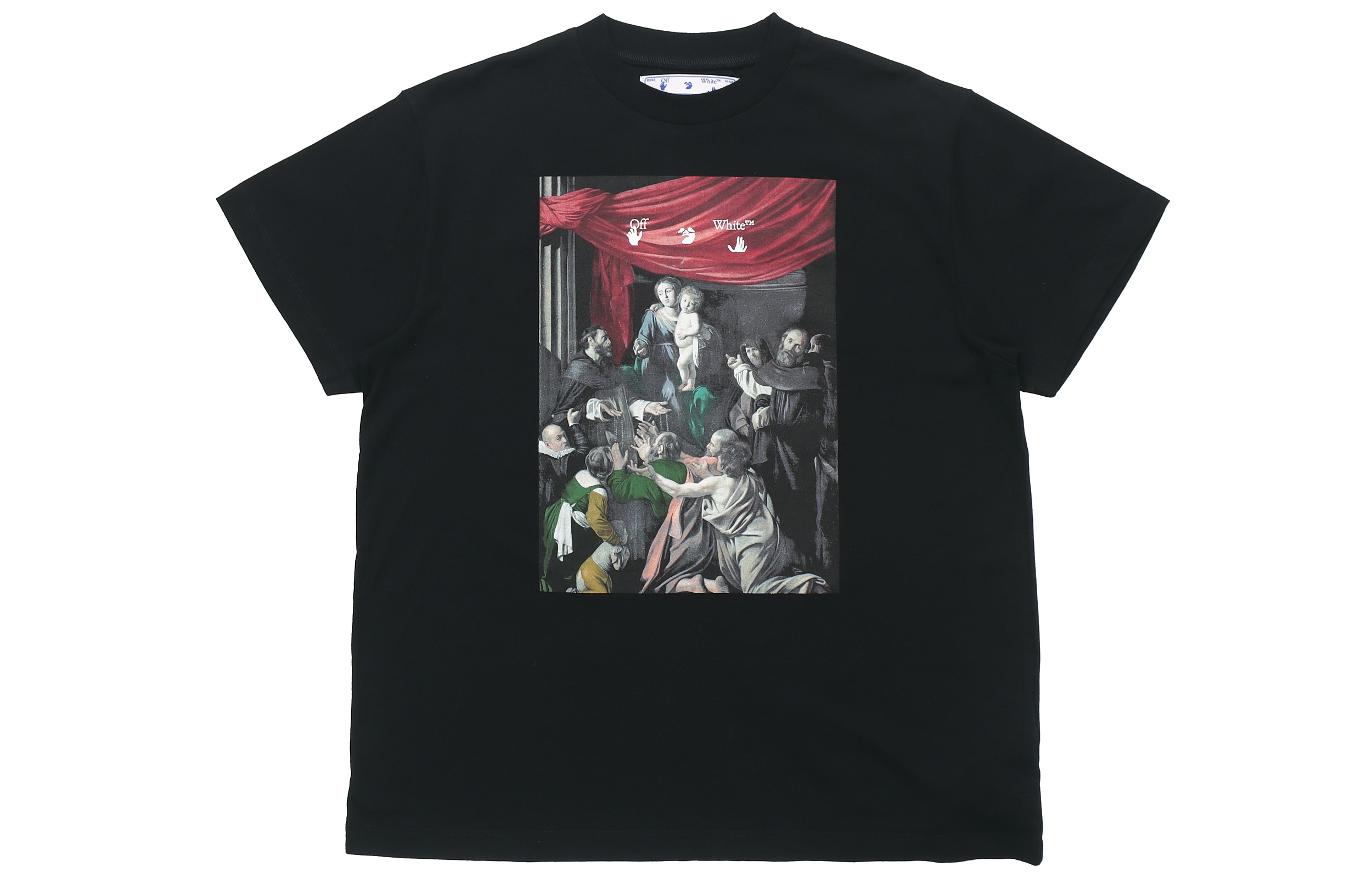 OFF-WHITE Caravaggio Print Loose Fit Black T-Shirt OMAA038E20JER0051010
