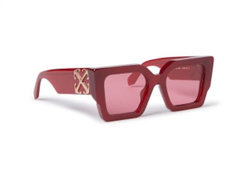 OFF-WHITE Catalina Square Sunglasses Burgundy (OERI128S24PLA0012828-FR)