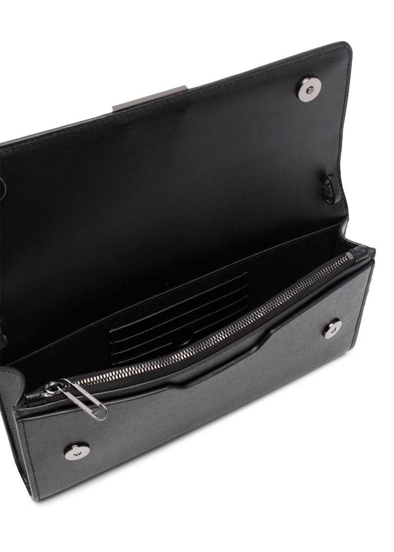 OFF-WHITE Chain-Strap Binder Wallet Black/White 圖 3
