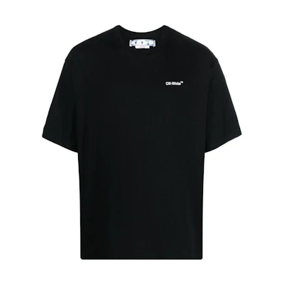 OFF-WHITE Chain Print Crewneck Loose Fit T-Shirt Black OMAA120F22JER0051001