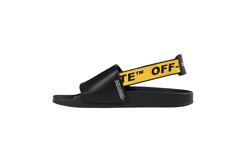 Off-White Character Slippers Fashion Sandals Black Yellow OMIA111R19C220381060