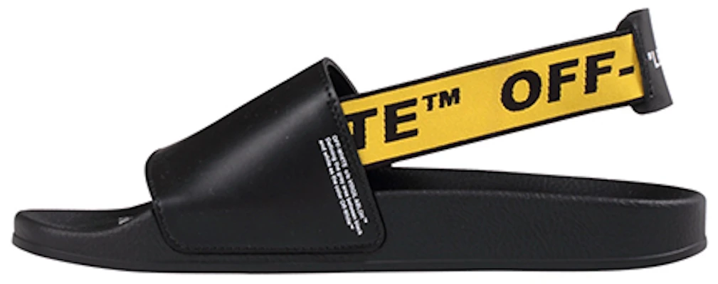 Off-White Sandales Mode Pantoufles Noires Jaunes OMIA111R19C220381060 Buy Off-White Sandales Mode Pantoufles Noires Jaunes OMIA111R19C220381060