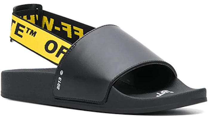 Off-White Sandales Mode Pantoufles Noires Jaunes OMIA111R19C220381060 Lookbook Off-White Sandales Mode Pantoufles Noires Jaunes OMIA111R19C220381060