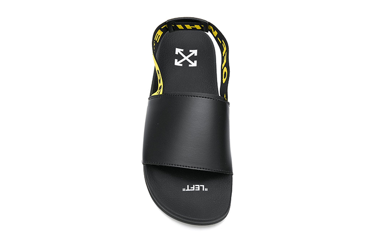 Shop Off-White Sandales Mode Pantoufles Noires Jaunes OMIA111R19C220381060