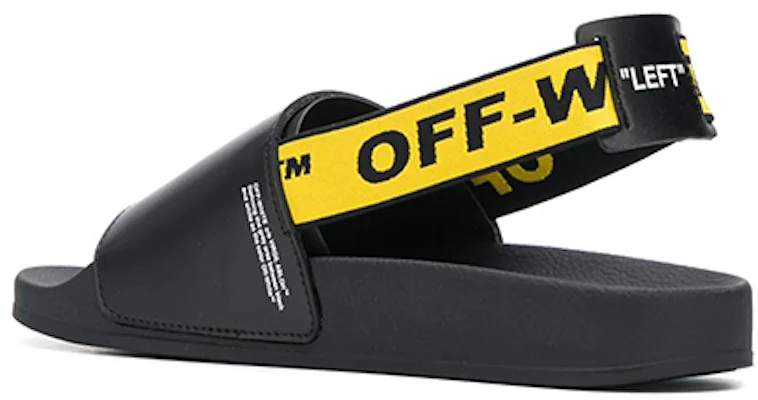 Off-White Sandales Mode Pantoufles Noires Jaunes OMIA111R19C220381060 Purchase Off-White Sandales Mode Pantoufles Noires Jaunes OMIA111R19C220381060