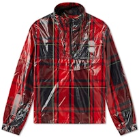 Off-White Checked Half Zip Anorak Red/Black/Green Off-White Checked Half Zip Anorak Red/Black/Green