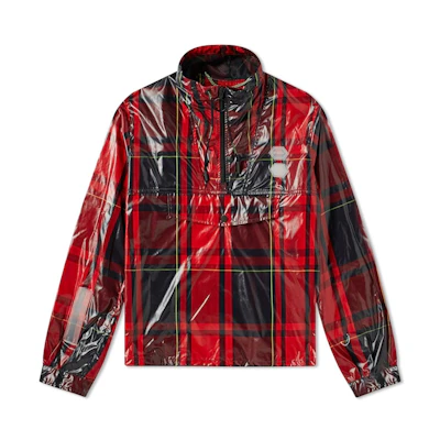 Off-White Checked Half Zip Anorak Red/Black/Green