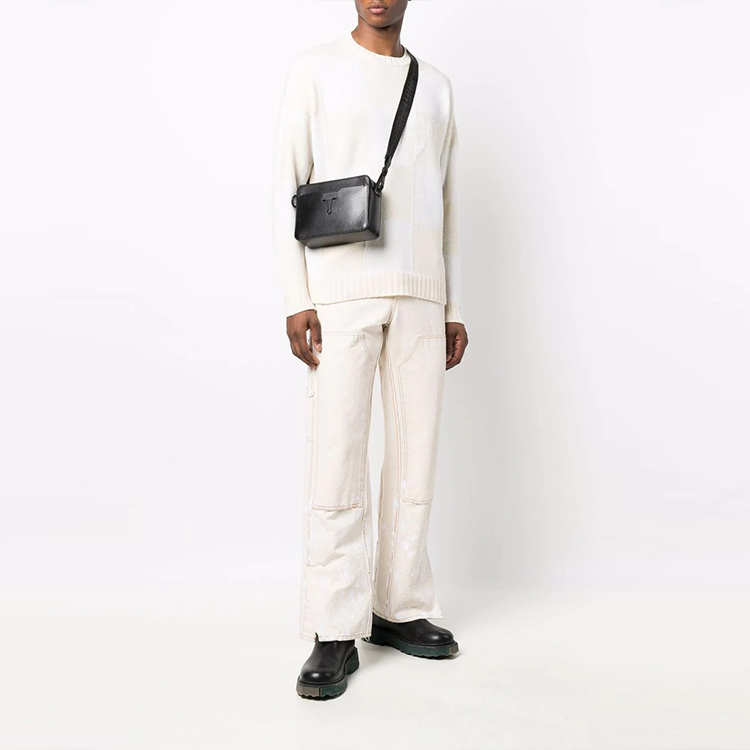 Lookbook OFF-WHITE Sweater Knit Corak Checkerboard Beige OMHE089F21KNI0016161