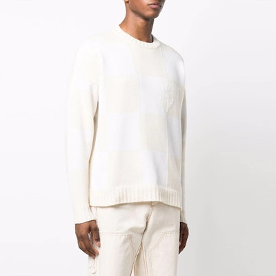 OFF-WHITE Sweater Knit Corak Checkerboard Beige OMHE089F21KNI0016161 Shop OFF-WHITE Sweater Knit Corak Checkerboard Beige OMHE089F21KNI0016161