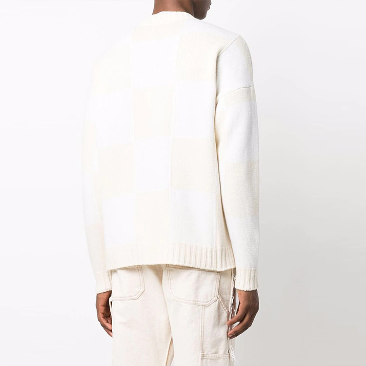 Purchase OFF-WHITE Sweater Knit Corak Checkerboard Beige OMHE089F21KNI0016161