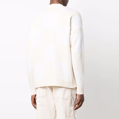 OFF-WHITE Sweater Knit Corak Checkerboard Beige OMHE089F21KNI0016161 Purchase OFF-WHITE Sweater Knit Corak Checkerboard Beige OMHE089F21KNI0016161