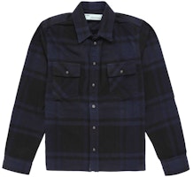 Off-White Checkered Stencil Flannel Shirt Black/Navy Off-White Checkered Stencil Flannel Shirt Black/Navy