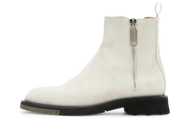 Buy 오프화이트 화이트 레더 첼시부츠 (zip) OMID011S22LEA0011763