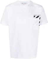 OFF-WHITE Chest Stripe Pocket Crewneck T-Shirt White Mens. OMAA128C99JER0010110 OFF-WHITE Chest Stripe Pocket Crewneck T-Shirt White Mens. OMAA128C99JER0010110