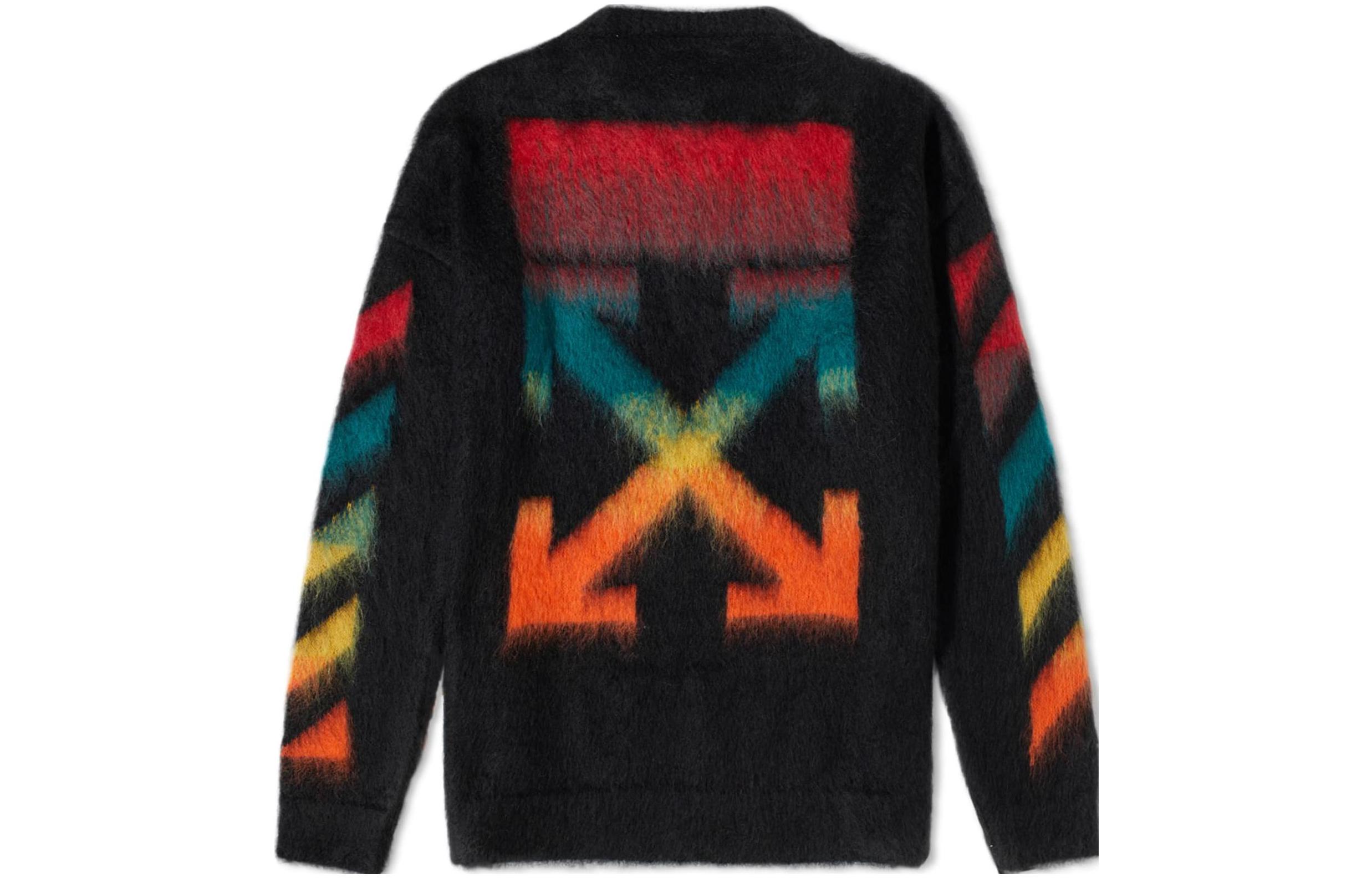 OFF-WHITE Classic Arrow Logo Print Pullover Sweater Black Men OMHA036E20KNI0011087