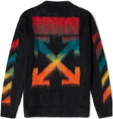 오프 화이트 클래식 화살표 로고 프린트 풀오버 스웨터 블랙 남성용 OMHA036E20KNI0011087 Buy 오프 화이트 클래식 화살표 로고 프린트 풀오버 스웨터 블랙 남성용 OMHA036E20KNI0011087