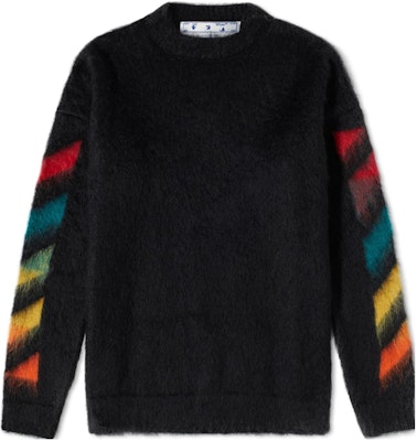 오프 화이트 클래식 화살표 로고 프린트 풀오버 스웨터 블랙 남성용 OMHA036E20KNI0011087 Lookbook 오프 화이트 클래식 화살표 로고 프린트 풀오버 스웨터 블랙 남성용 OMHA036E20KNI0011087