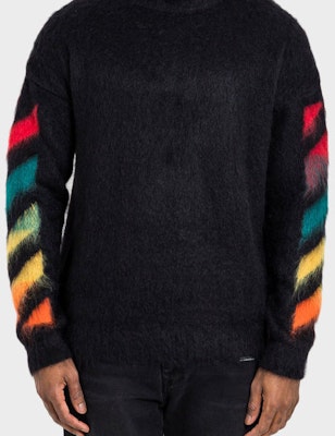 오프 화이트 클래식 화살표 로고 프린트 풀오버 스웨터 블랙 남성용 OMHA036E20KNI0011087 Shop 오프 화이트 클래식 화살표 로고 프린트 풀오버 스웨터 블랙 남성용 OMHA036E20KNI0011087