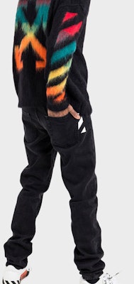 오프 화이트 클래식 화살표 로고 프린트 풀오버 스웨터 블랙 남성용 OMHA036E20KNI0011087 Purchase 오프 화이트 클래식 화살표 로고 프린트 풀오버 스웨터 블랙 남성용 OMHA036E20KNI0011087