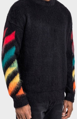 오프 화이트 클래식 화살표 로고 프린트 풀오버 스웨터 블랙 남성용 OMHA036E20KNI0011087 Details for 오프 화이트 클래식 화살표 로고 프린트 풀오버 스웨터 블랙 남성용 OMHA036E20KNI0011087