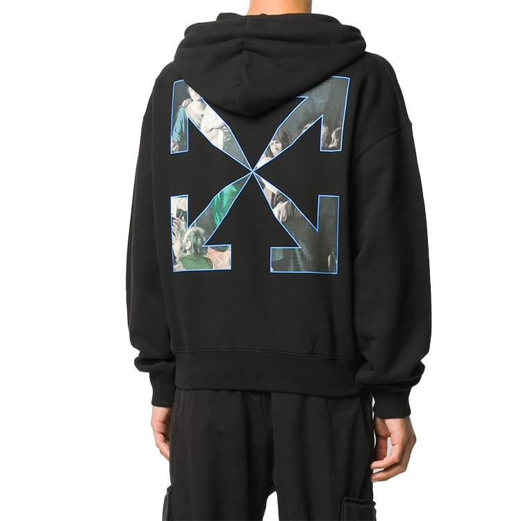 Purchase 오프화이트 클래식 만화 그래픽 후드티 블랙 루즈핏 OMBB037E20FLE0031010