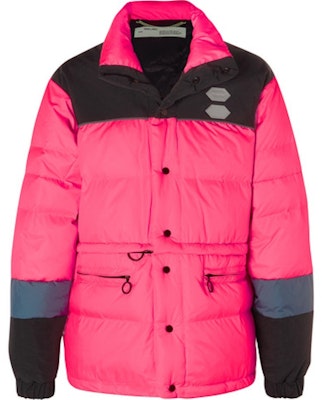 Off-White Colour Block Quilted Shell Down Jacket Pink/Black Buy Off-White Colour Block Quilted Shell Down Jacket Pink/Black