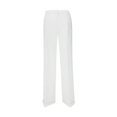 Off-White Contrasting Trim Pants 'Ivory'