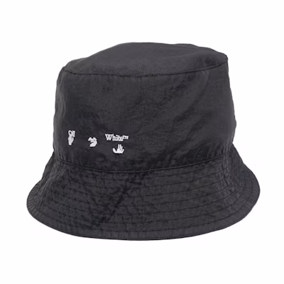 OFF-WHITE Cotton Bucket Hat Fisherman Hat Black OMLA012S21FAB0011001