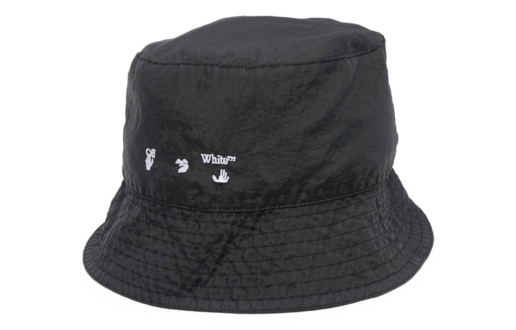 Order Sombrero Pescador Negro OFF-WHITE de Algodón OMLA012S21FAB0011001