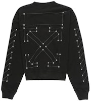 OFF-WHITE Cotton Pullover Crewneck Sweatshirt Black OMBA035E19E300011091 OFF-WHITE Cotton Pullover Crewneck Sweatshirt Black OMBA035E19E300011091