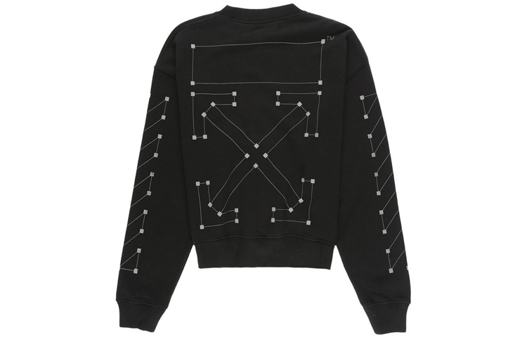 Order OFF-WHITE Sweater Crewneck Katun Hitam OMBA035E19E300011091