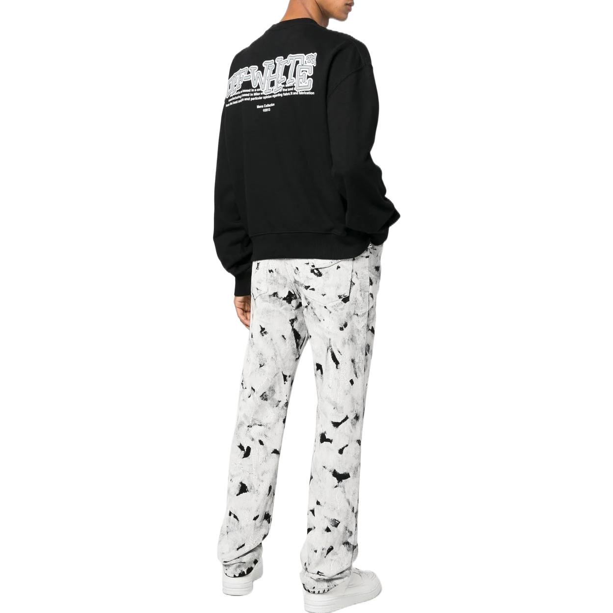 OFF-WHITE Crewneck Letter Print Pullover Sweatshirt Black ( Regular Fit) OMBA058F22FLE0031001 圖 5