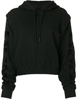 Off-White Cropped Arrow Sleeve Print Hoodie Black/Black Off-White Cropped Arrow Sleeve Print Hoodie Black/Black