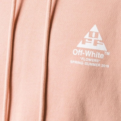 Off-White Cropped Cotton Arrows Print Hoodie Pink/White Order Off-White Cropped Cotton Arrows Print Hoodie Pink/White