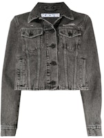 Off-White Cropped Denim Jacket Dark Grey Off-White Cropped Denim Jacket Dark Grey
