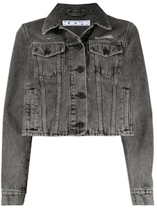 OFF-WHITEクロップドデニムジャケット(ダークグレー) OWYE008S20DEN0010700 Buy OFF-WHITEクロップドデニムジャケット(ダークグレー) OWYE008S20DEN0010700