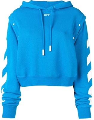 Off-White Cropped Diag Print Sleeve Hoodie Blue/White Buy Off-White Cropped Diag Print Sleeve Hoodie Blue/White